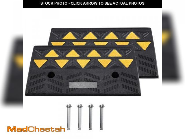 Lot 74-12146982 - SKYSHALO Rubber Curb Ramp 2 Pack, 5 in. Rise Height Heavy-Duty 33069 lbs. /15 T Capacity Threshold R...
