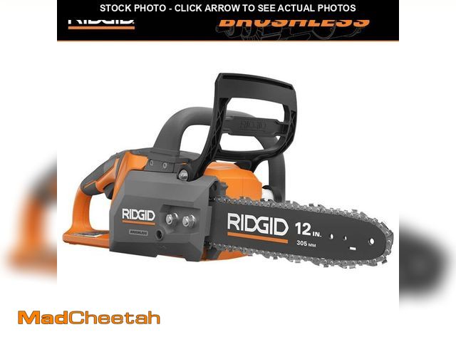 Lot 74-12939876 - RIDGID 18V Brushless 12 in. Electric Battery Chainsaw (Tool Only) - USED