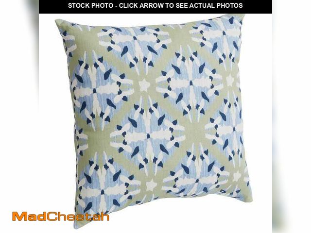 Lot 74-14375971 - Hampton Bay 18 in. x 18 in. Outdoor Patio Throw Pillow in Lake Geo - UNUSED