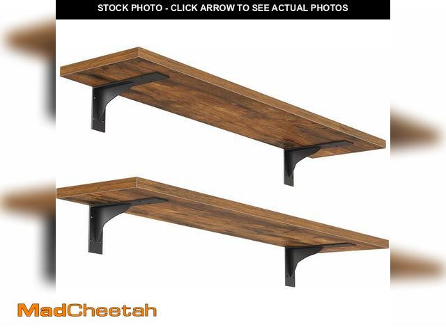 Lot 74-13068933 - HOOBRO Floating Shelves for Wall, 23.6" Wall Mounted Shelves Set of 2, Hanging Storage Shelf with Me...