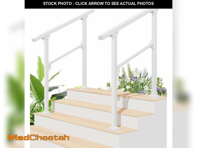 Lot 74-11438432 - Titeck Hand Rails for Outdoor Steps, 2 Packs 3 Step Handrail, Stair Railing Indoor, Hand Rails for I...