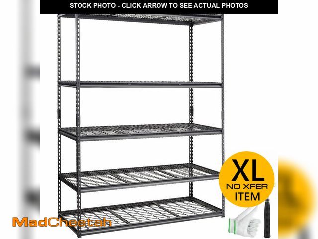 Lot 74-12569313 - VEVOR Storage Shelving Unit, 5-Tier Adjustable, 2000 lbs Capacity, Heavy Duty Garage Shelves Metal O...