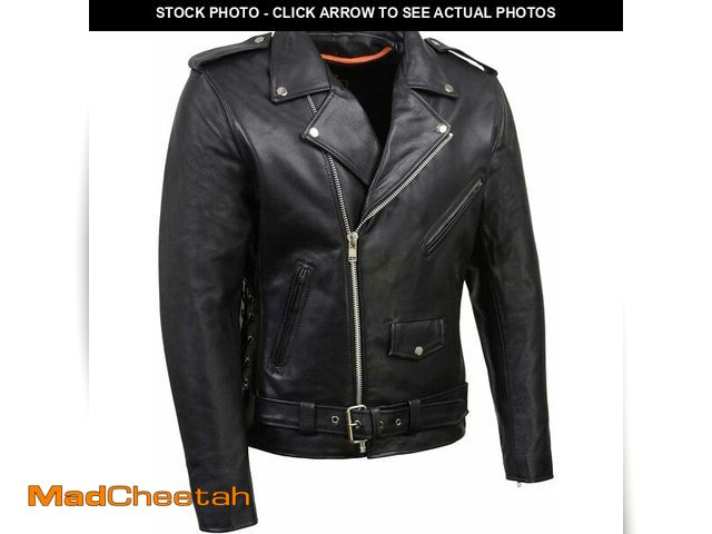 Lot 74-13710145 - Milwaukee Leather SH1011 Men's Classic Brando Premium Leather Black Motorcycle Riders Leather Jacket...