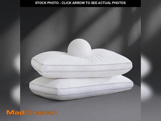 Lot 74-12315463 - Yalamila Goose Down Bed Pillows Queen Size Set of 2 (White), Hotel Collection Pillows for Sleeping, ...
