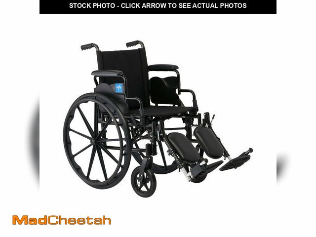 Lot 74-13802375 - Medline Lightweight Wheelchair for Adults With Swing-Back, Desk-Length Arms, Elevating Leg Rests; 16...