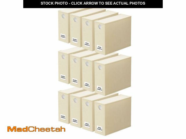Lot 74-14385331 - SpaceAid 12 Pack Bed Sheet Organizers and Storage, Foldable Organizer for Linen Closet, Set Folder K...