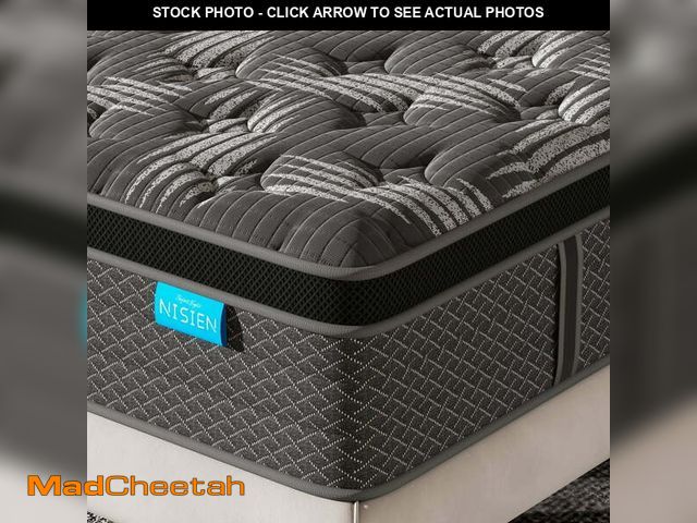 Lot 74-13054133 - Nisien Black 10 inch Queen Mattress, Cooling Gel Memory Foam Hybrid Mattress in a box, Queen, Medium...