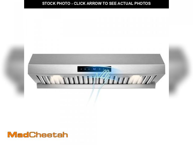 Lot 74-12517833 - Hooure 30 in. 900 CFM Stainless Steel Range Hood with 4-Speed Settings, Remote Control LED, Gesture ...