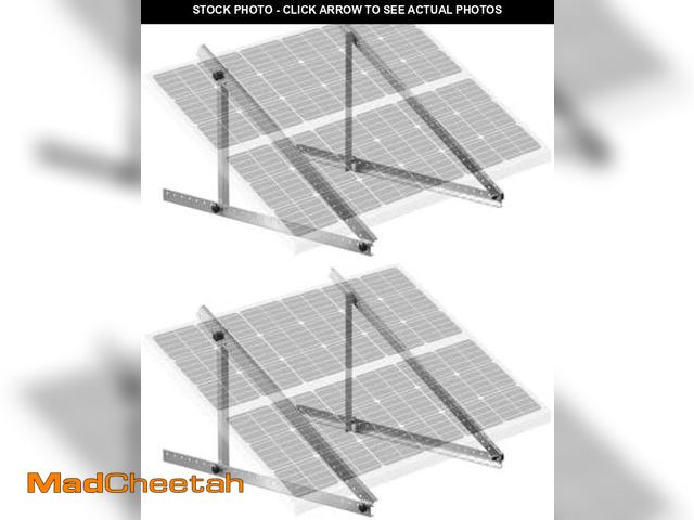 Lot 74-12096581 - VEVOR 2 Sets Solar Panel Mounting Brackets - 45-Inch, 0 to 90 Adjustable Tilt Mounts Support 100-400...