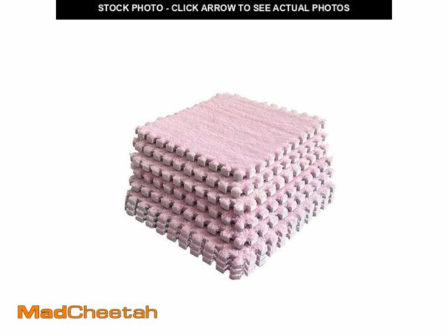 Lot 74-13545401 - lmjclzyee 12 pcs Shaggy Soft EVA Foam Interlocking Carpet Fluffy Rugs Protective Floor Tiles Sport P...