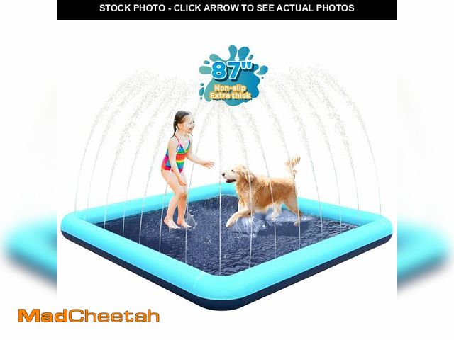 Lot 74-12451294 - Bilibara 87'' Splash Pad for Dogs, Non-Slip Sprinkler for Kids, Square Splash Pad for Kids Ages 4-8,...