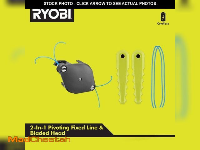 Lot 74-14284114 - RYOBI 2-in-1 Pivoting Fixed Line and Bladed Head - UNUSED