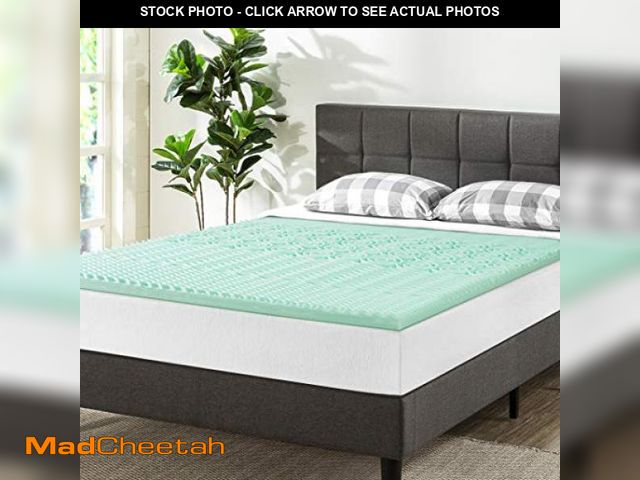 Lot 74-12137121 - Mellow 1.5 Inch 5-Zone Memory Foam Mattress Topper, Calming Aloe Infusion, Dorm Essentials, Twin - U...