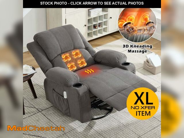 Lot 74-12834874 - JONPONY Kneading Massage Rocker Recliner Chair with 4-Point 3D Kneading Massage and Heat Ergonomic L...