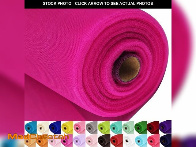 Lot 74-13569293 - Fuchsia Tulle Fabric Roll Spool Bolt (54 Inch by 40 Yards) Large Tulle Wedding Party Decoration, Tut...