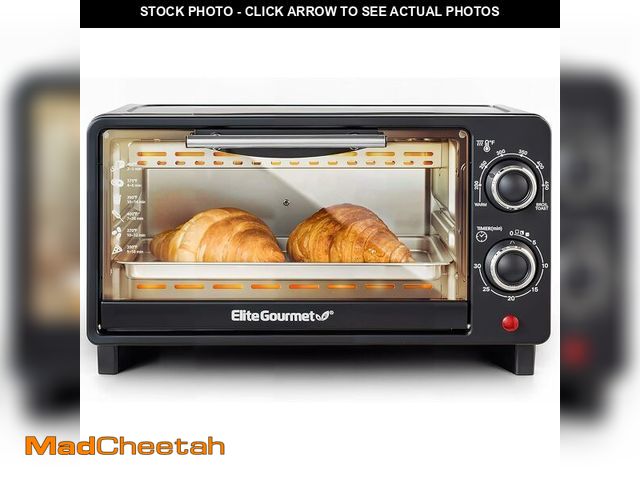 Lot 74-13709534 - Elite Gourmet ETO490 9L/4 Slice Countertop Toaster Oven with 30-Minute Timer, Adjustable Temperature...