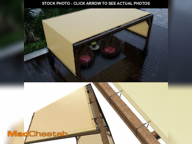 Lot 74-14295830 - ColourTree 8' x 16' Waterproof Beige Pergola Sun Shade Canopy Replacement Cover UPF50, Commercial Gr...