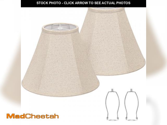 Lot 74-11547164 - Bell Lamp Shades Set of 2, Beige Shade Replacement for Table Lamps, Floor Lamps, 6"Top x 13"Bottom x...