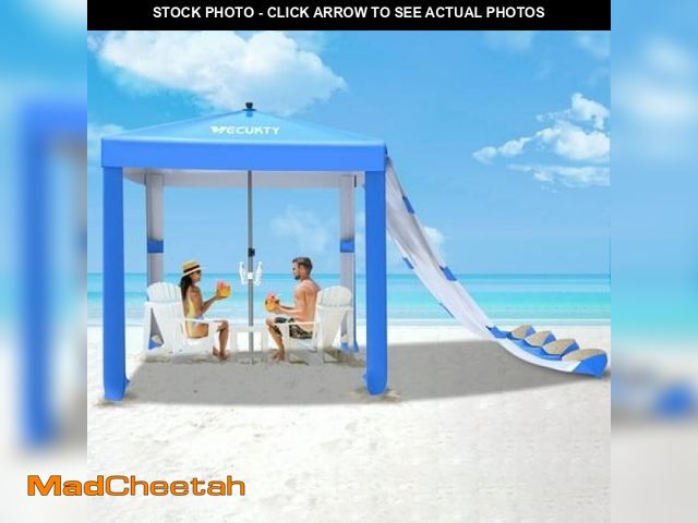 Lot 74-12155534 - VECUKTY Beach Umbrella Cabana  6.2 X 6ft Portable Beach Canopy with Side Wall  UPF 50+ UV Protection...