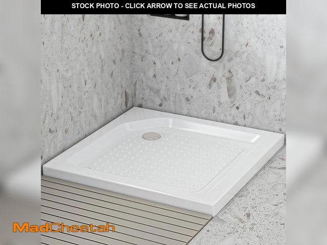 Lot 74-12540574 - 36" L x 36" W x 5.5" D Shower Base with Corner Drain, Shower Pan with Slip Resistant Textured Surfac...