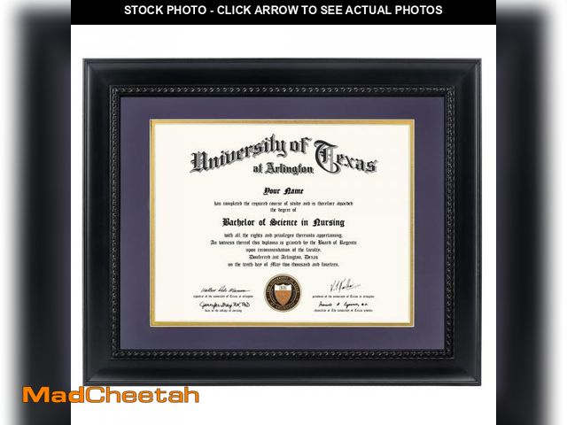 Lot 74-12049446 - GMFrames 8.5x11 Diploma Degree Frame with Purple Mat or Display 11x14 Certificates without Mat,Solid...