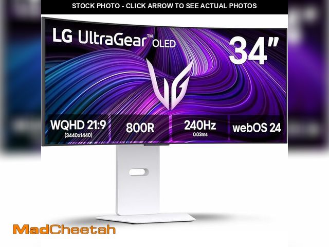 Lot 74-13214222 - LG 34GX90SA-W 34-inch Ultragear WQHD (3440 x 1440) OLED Curved Gaming Monitor 240Hz, 1ms, NVIDIA G-S...