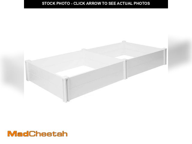 Lot 74-14292942 - PASAMIC 8 ft. x 4 ft. x 1 ft. White PVC Rectangular Outdoor Raised Garden Bed - UNUSED