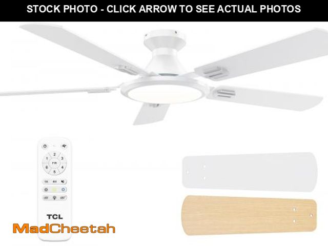 Lot 74-12313715 - TCL Ceiling Fans with Lights, 52 Inch Low Profile Ceiling Fan with Light and Remote Control, Flush M...