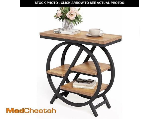 Lot 74-12632975 - End Table, Narrow Side Table with 4-Tier Large Storage Space, Modern Bedside Table for Living Room, ...