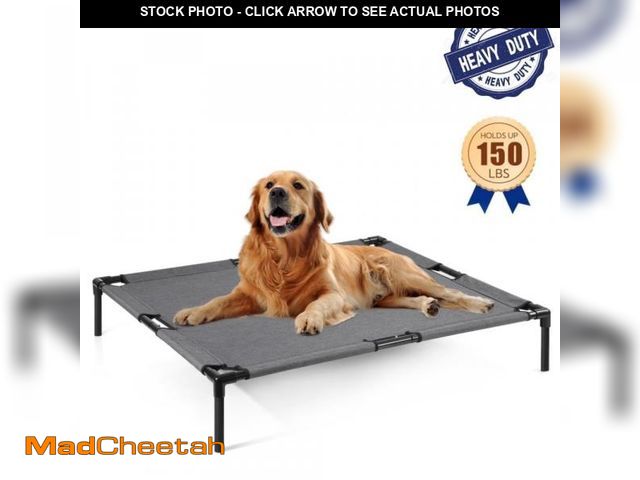 Lot 74-11549841 - FIOCCO Elevated Dog Bed - Dog Cot with Chew Proof Mesh for Medium Dogs, Waterproof Washable Raised P...