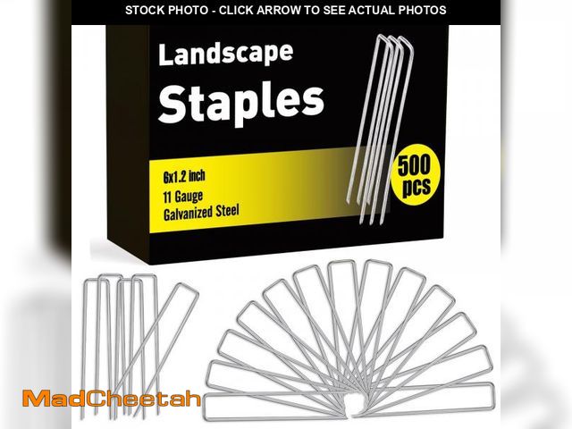 Lot 74-12437275 - HongWay 500 Pack Landscape Staples Garden Staples Yard Stakes 6 Inch 11 Gauge Anti-Rust Heavy-Duty F...