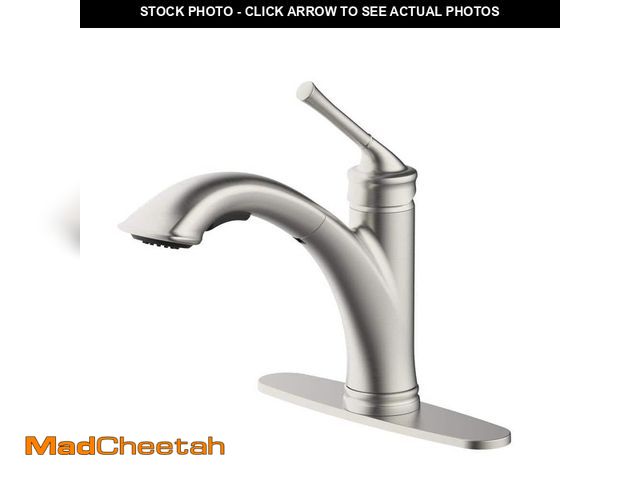 Lot 74-14222846 - Glacier Bay Hemming Single-Handle Pull-Out Sprayer Kitchen Faucet Deckplate Included in Spot Resist ...