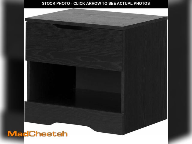 Lot 74-12760488 - South Shore Holland 1-Drawer Nightstand, Black Oak - UNUSED