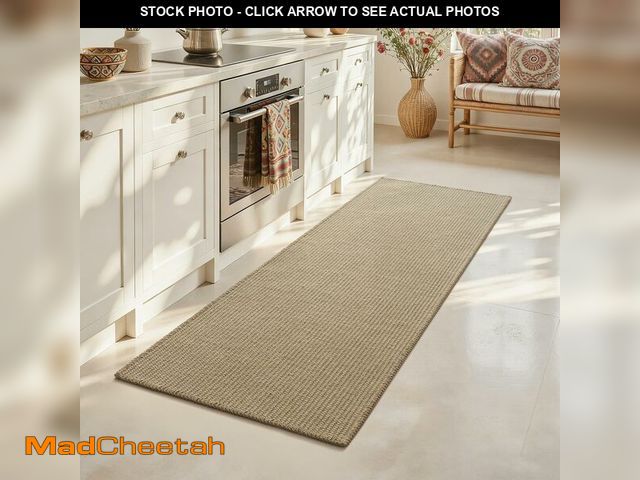 Lot 74-13629472 - RESARE 100% Jute Runner Rugs for Kitchen, 17"x60" Kitchen Mats for Floor, Woven Kitchen Rugs Non Sli...