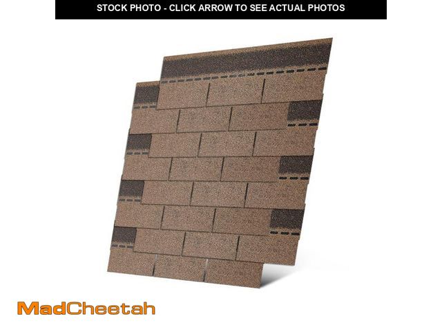 Lot 74-12540673 - (MISSING ONE TILE) Roofing Shingles 3-Tab (Tan) 8-Pack 39.4"x13.1",Asphalt Shingles for House Shed R...