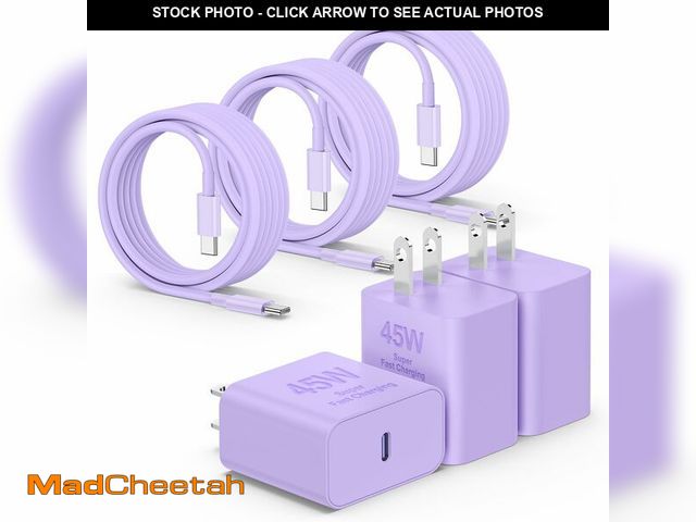 Lot 74-14055926 - 3Pack Super Fast Charger Type C 10FT, USB C Android Phone Charger Fast Charging Block with Ertra Lon...