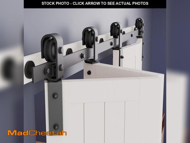 Lot 74-12044724 - ZEKOO Bifold Barn Door Hardware: 60 inch Bi Folding Door Hardware Kits for 56" Closet Doors - Easy A...