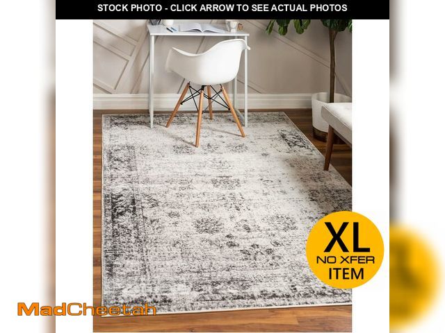 Lot 74-12898944 - Unique Loom Sofia Collection Area Rug - Casino (9' x 12' Rectangle, Gray) - UNUSED