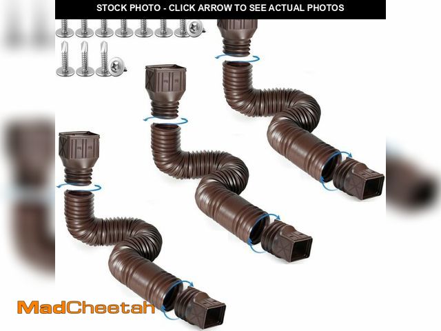 Lot 74-14205353 - 3 pack Flexible Rain Gutter Downspout Extensions,Drain Downspout Extender,Gutter Extension Flexible,...