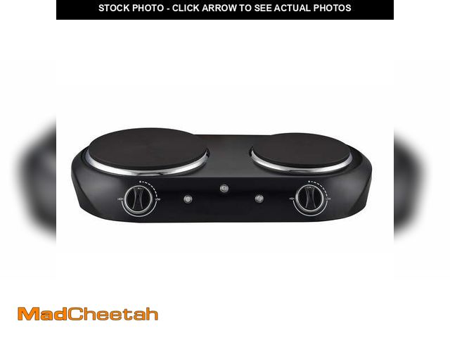 Lot 74-12884454 - Mainstays Double Burner, 1800 W, Black Electric Cooktop, 1 Each, Assembled Product - UNUSED