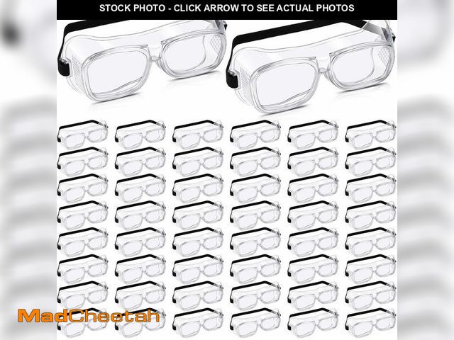 Lot 74-14353689 - *MISSING 17* Tellegloww 50 Pairs Safety Goggles, Anti-fog Anti-scratch Clear Lens Protective Glasses...