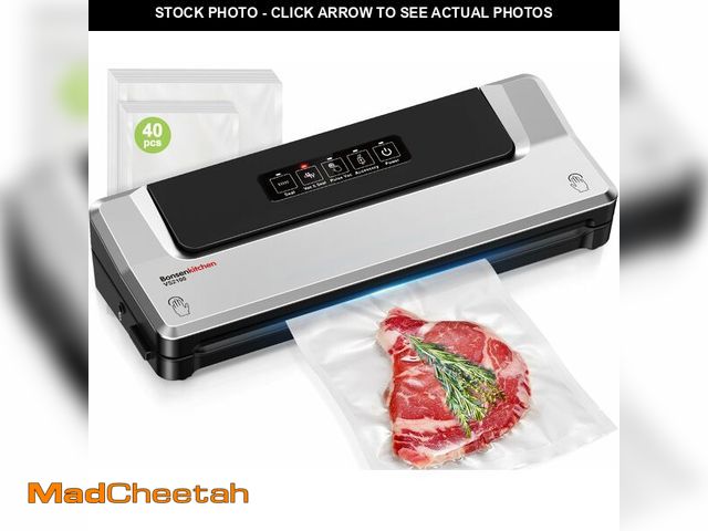 Lot 74-12601100 - Bonsenkitchen Vacuum Sealer Machine + 40 Vacuum Bags, Fast-Compact/Multi-Functional Food Vacuum Seal...