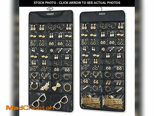 Lot 74-14147455 - FOREGOER Hanging Jewelry Organizer Storage with 88 Zippered Pockets,Dustproof Foldable for Travel,Do...