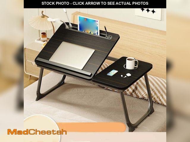 Lot 74-13815353 - HDUTNGISN Bed Desk 22" 5-Level Adjustable Foldable Laptop Desk with Cup Holder-Bed &amp; Couch Table...
