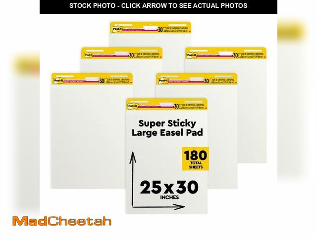 Lot 74-12570363 - Post-it Super Sticky Easel Pad, 25 x 30 Inches, 30 Sheets/Pad, 6 Pads, Large White Premium Self Stic...