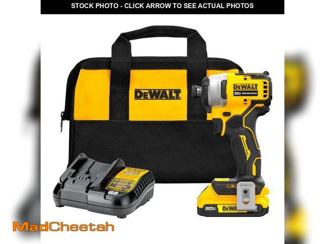 Lot 74-12796685 - DeWalt ATOMIC 20V MAX Brushless 1/4 In. Compact Cordless Impact Driver Kit With 2.0 Ah Battery &amp;...