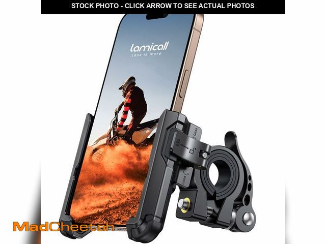 Lot 74-12878601 - Lamicall Motorcycle Bike Phone Mount - [No Block Camera] [1s Lock] Bike Cell Phone Holder Clamp, Bic...