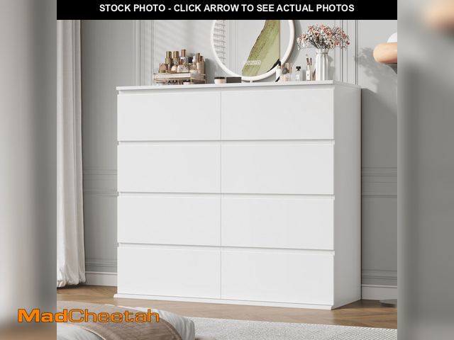 Lot 74-12767294 - (MISSING HARDWARE) Homfa 8 Drawer Dresser for Bedroom, 41.3" Horizontal Dresser Chest with Easy Pull...