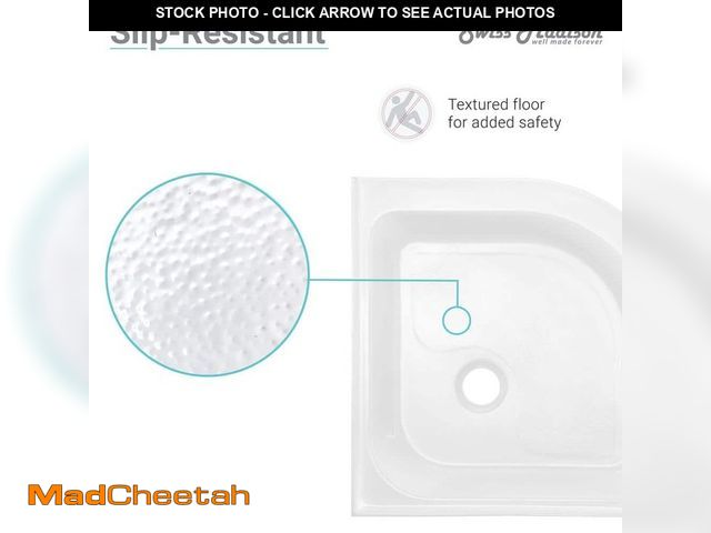 Lot 74-12933963 - Swiss Madison Voltaire 32 in. x 32 in. Single Threshold, Center Drain Shower Base in White - UNUSED