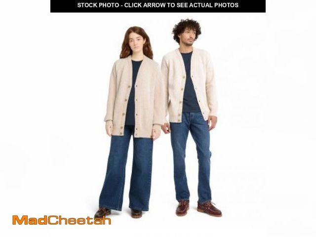 Lot 74-12295274 - Timberland - All Gender Phillips Brook Raglan Sleeve Cardigan in Beige, Beige, Size: M - UNUSED